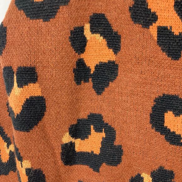 NWOT FARM RIO Cardigan M Oversized Wild-Leopards&Animal-Print Fuchsia-Pink&Brown - Picture 6 of 12